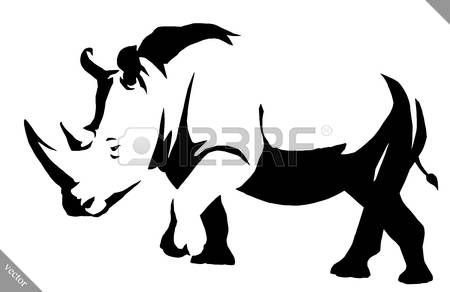 450x292 Stock Illustration Rhinoceros Painting Drawing, Drawings