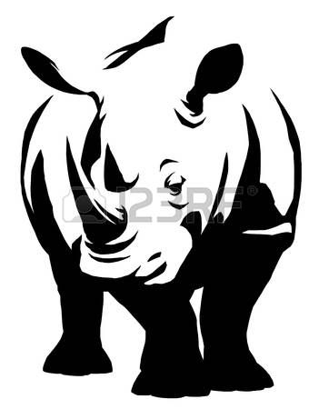 351x450 Stock Illustration Rhinoceros Rhino Art, Drawings, Animal Stencil