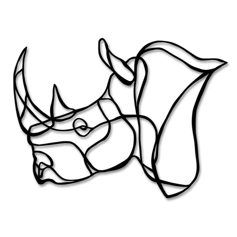800x800 Rhino Head Wall Art
