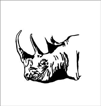 336x354 Rhino Head Silkscreen Stencils