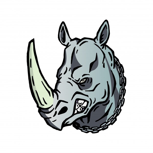 626x626 Tribal Rhino Head Drawing