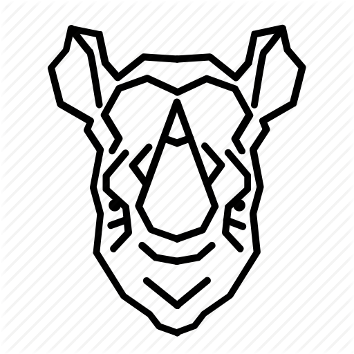 512x512 Africa, Animal, Face, Head, Rhino, Rhinoceros, Wild Icon