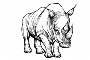 300x200 Rhino Line Drawing Carissa Weber