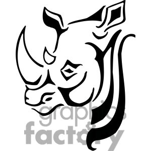 300x300 Rhino Clipart Black And White