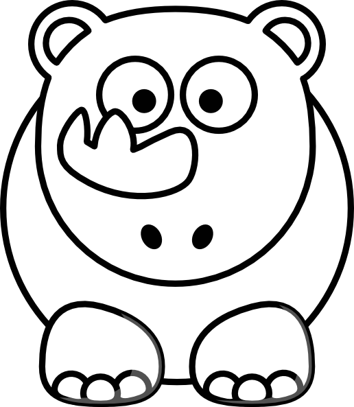 516x593 Rhino Outline No Shadow Clip Art