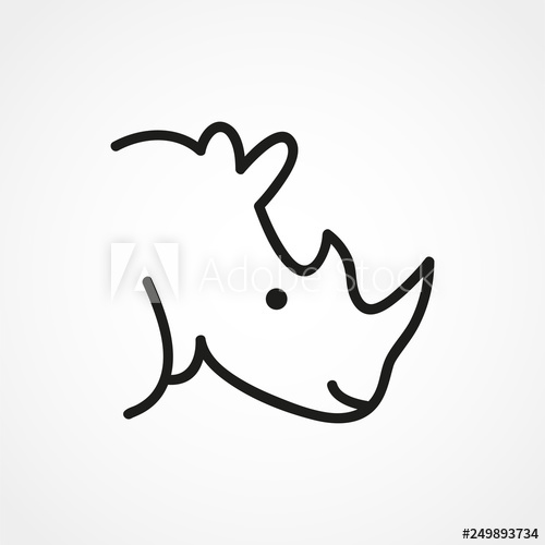 500x500 rhino icon rhino linear symbol design from animals collection