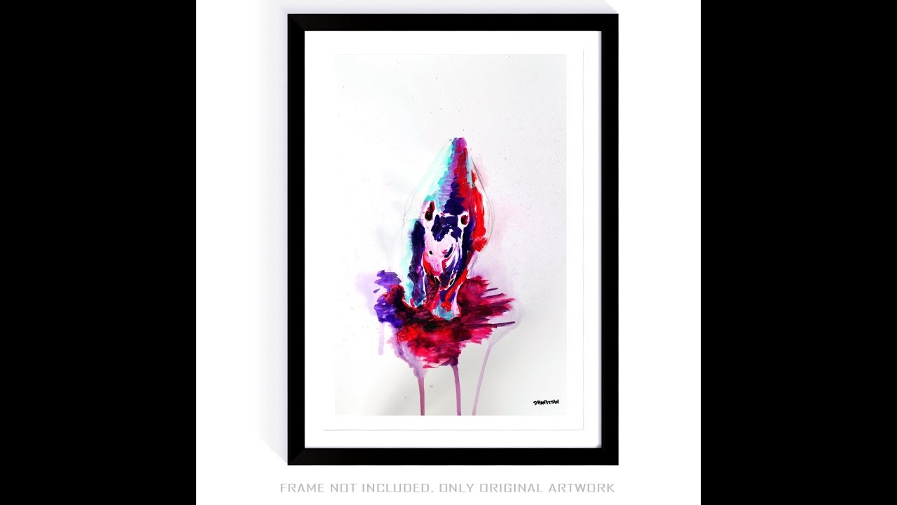 1280x720 Rhinoceros, Pencil, Watercolor And Acrylic Paint On Canvas Paper