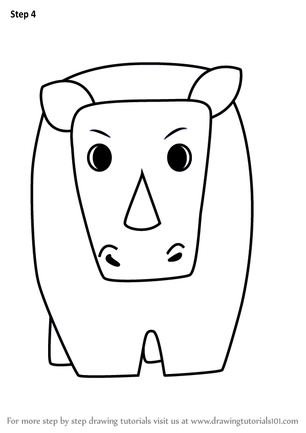 598x844 Learn How To Draw A Rhinoceros For Kids Very Easy