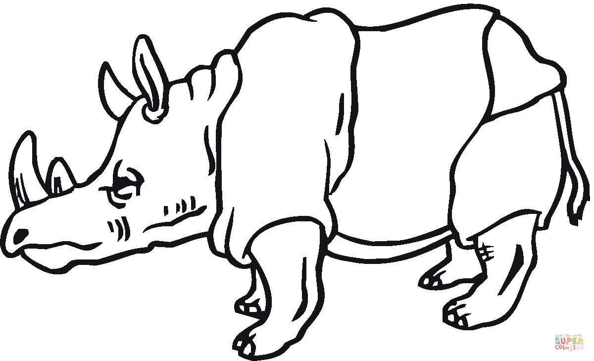 1200x729 Rhino Coloring Pages Rhinoceros Line Drawing At Getdrawings Com
