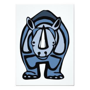 307x307 Drawing Of A Rhinoceros Invitations Zazzle