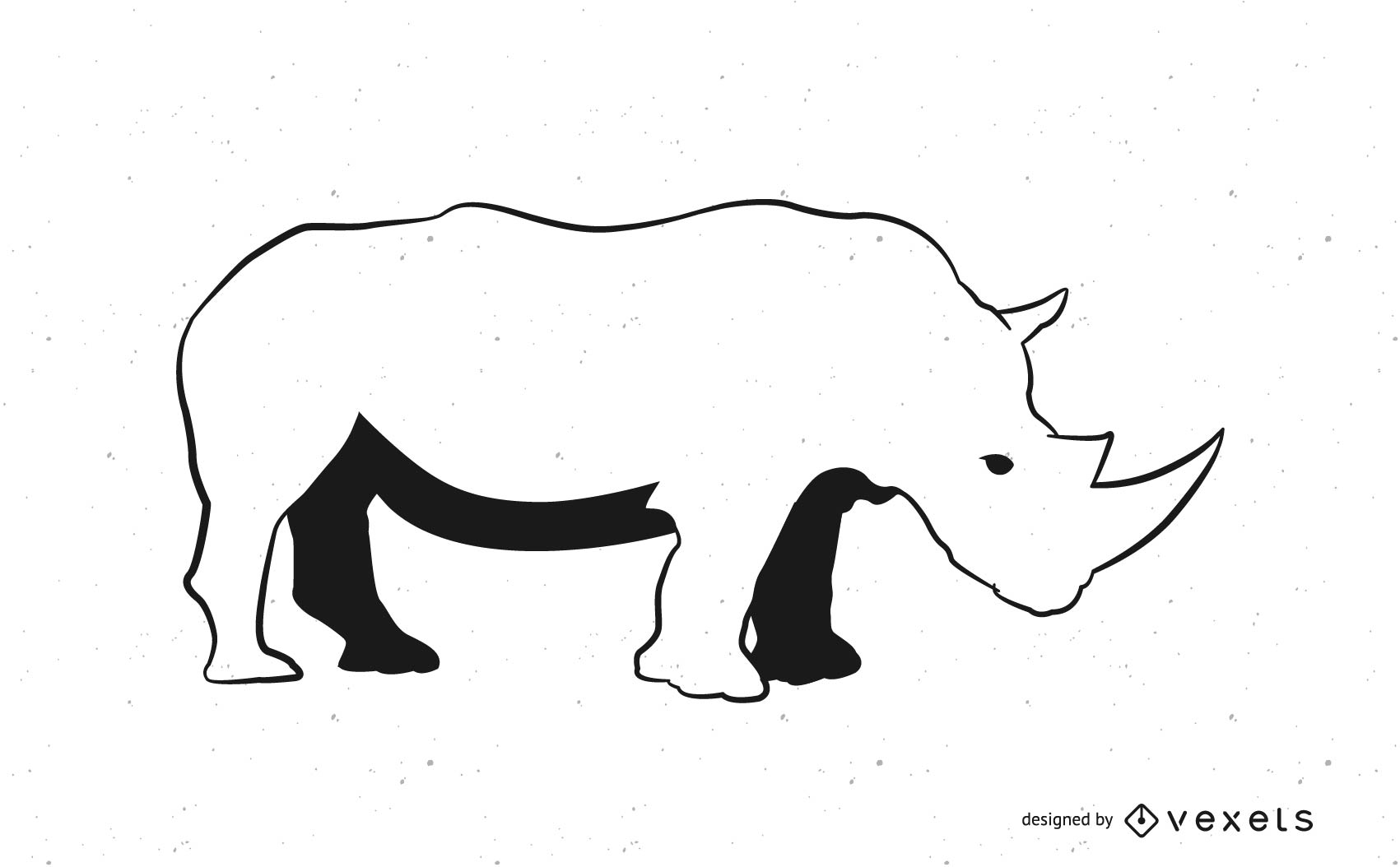1701x1054 Line Art Black White Rhino