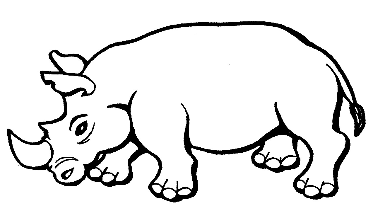 1274x744 Rhino Coloring Pages Rhinoceros Line Drawing At Getdrawings Com