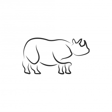 360x360 Rhinoceros Vector Silhouette Illustration Isolated On White