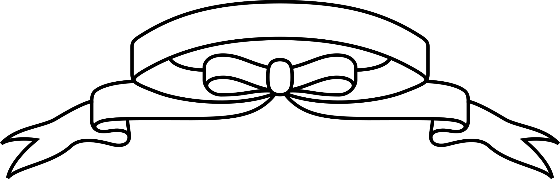 2344x750 Black And White Silhouette Line Art Drawing Cc0