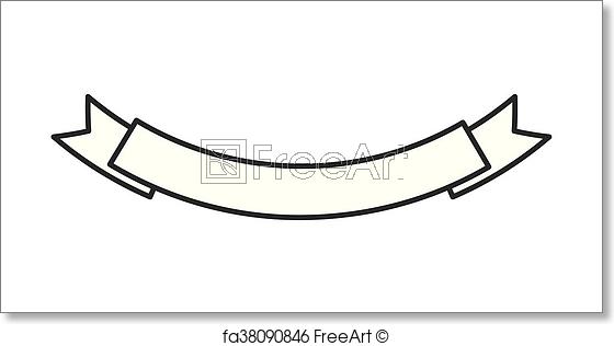 560x316 Free Art Print Of Ribbon Banner Icon Simple Black Line Ribbon