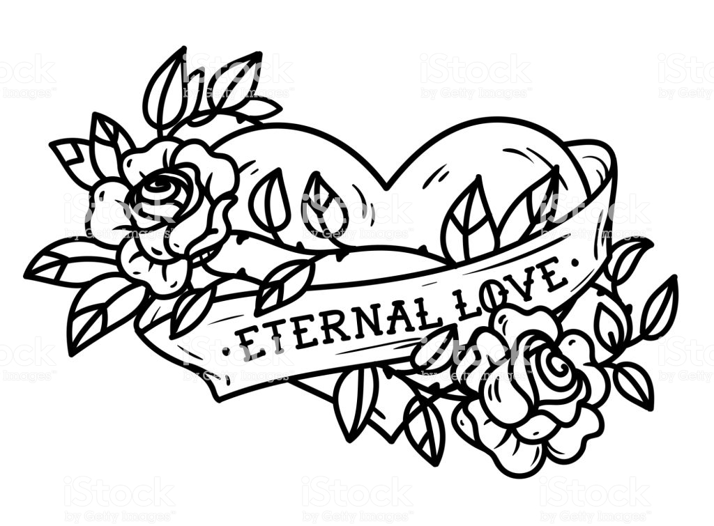 1024x755 Huge Collection Of 'heart With A Ribbon Drawing' Download More