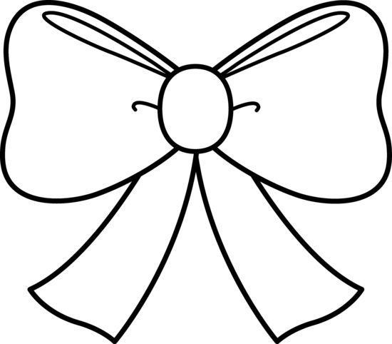 550x482 Continuous Line Drawing Decorative Ribbon Bow Stock Vector