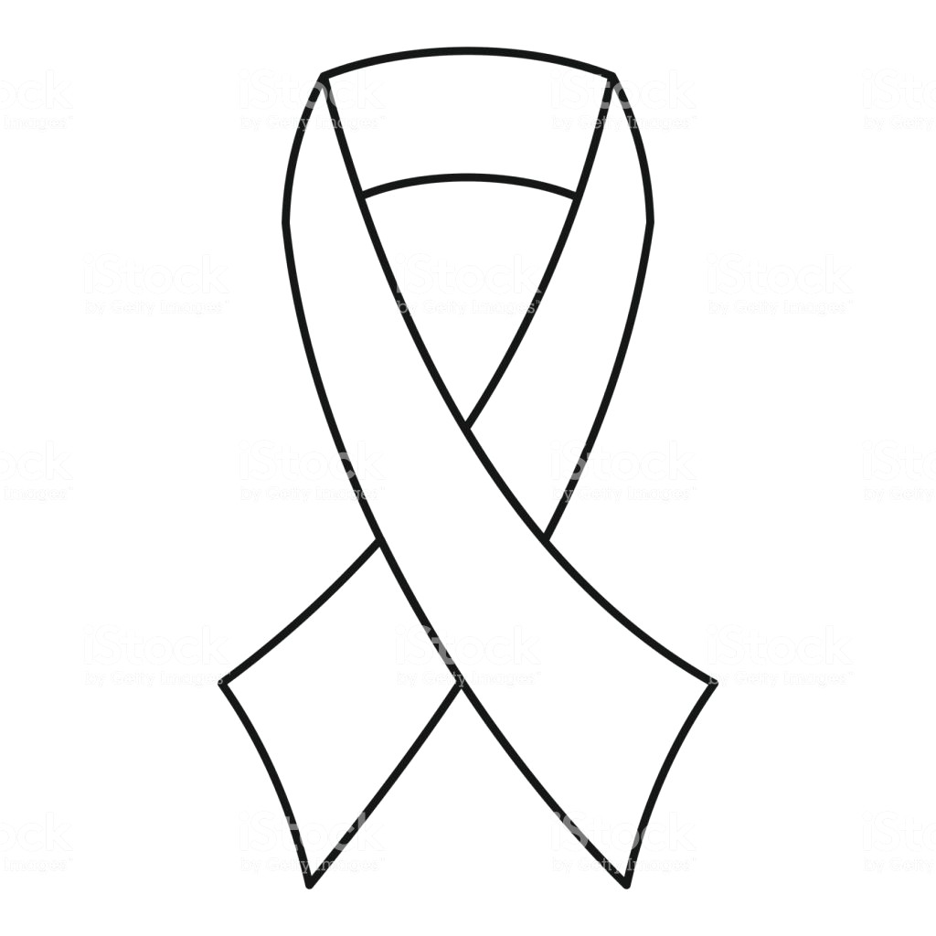 1024x1024 Breast Cancer Awareness Ribbon Icon Outline Style Stock Vector Art