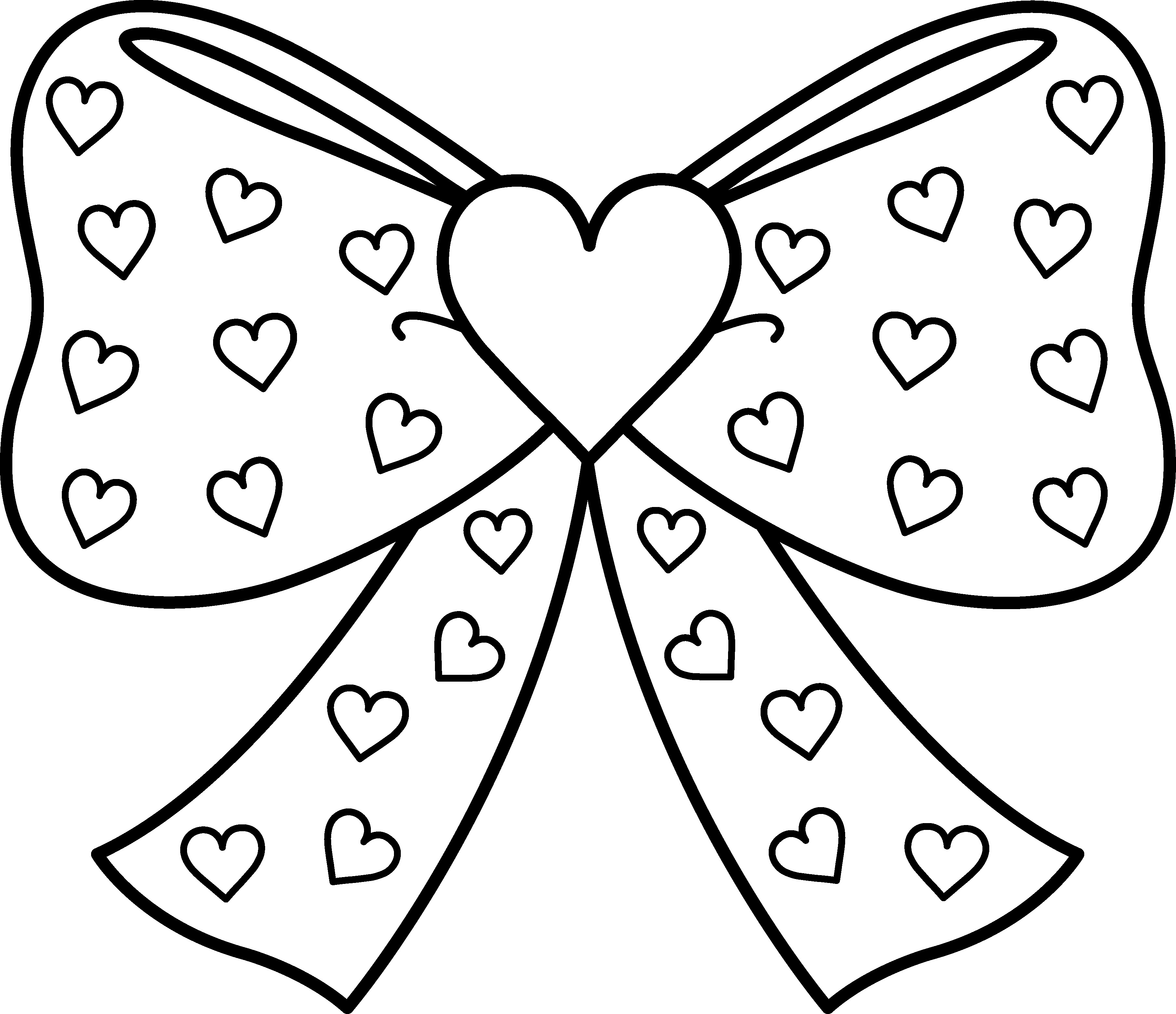 3615x3118 Stunning Coloring Pages Of Hearts With Ribbons Heart Ribbon
