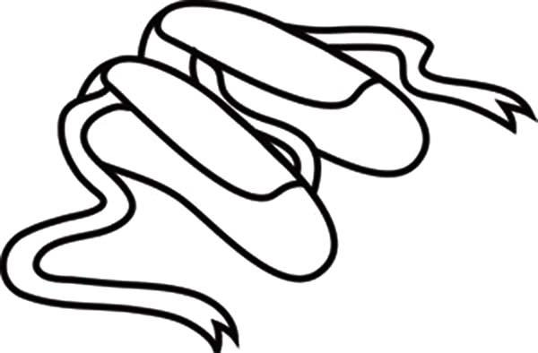 600x394 Long Ribbon Ballerina Shoes Coloring Pages