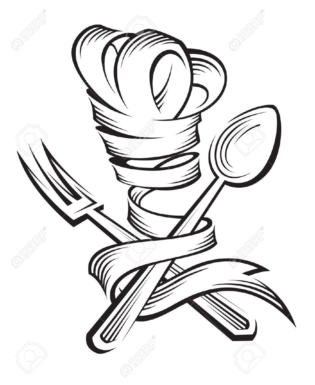 1063x1300 Chef Hat Ribbon Drawing