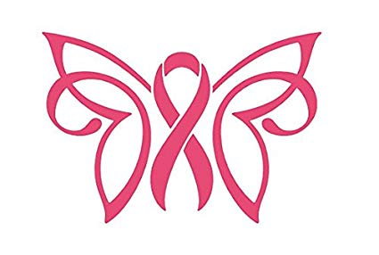 425x286 Breast Cancer Butterfly Ribbon Decal Vinyl Sticker