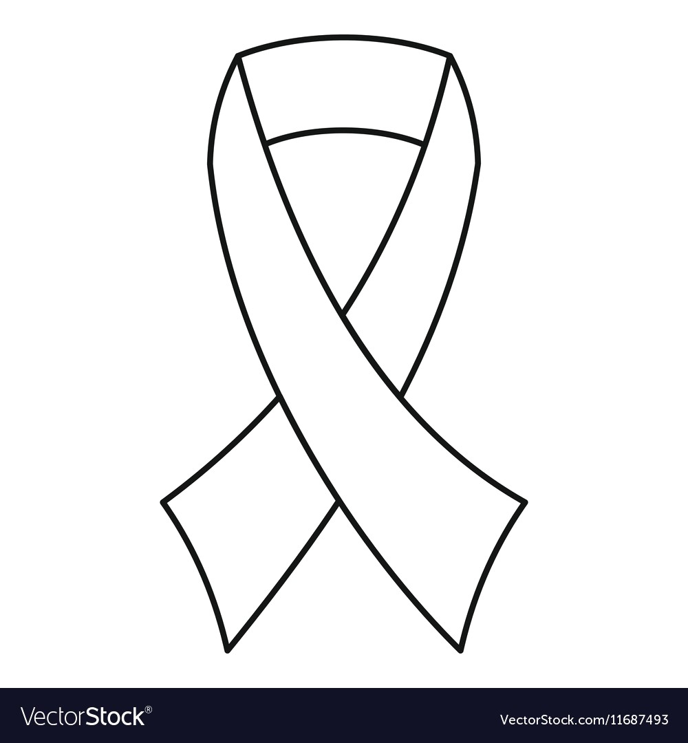 1000x1080 Breast Cancer Awareness Ribbon Icon Outline Style Stock Vector Art