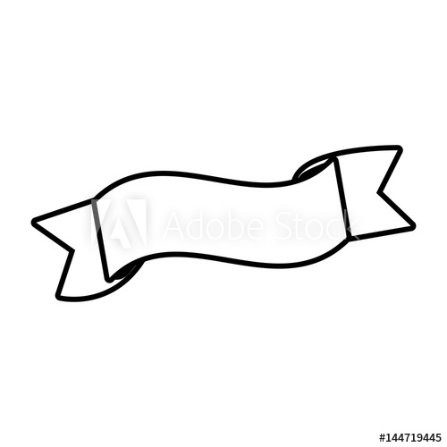 500x500 Ribbon Banner Decoration Icon Outline Vector Illustration