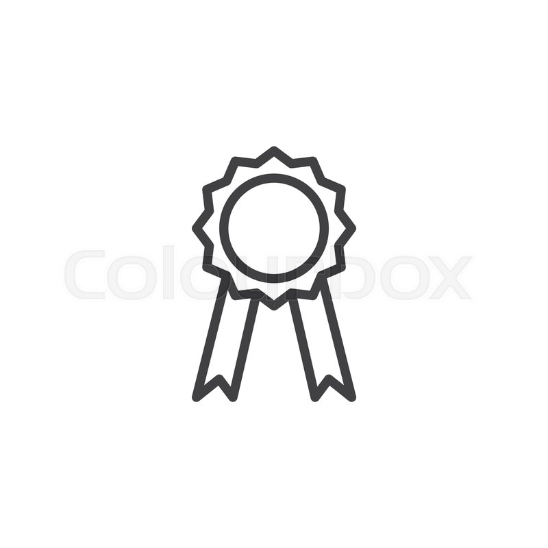 800x800 Award Ribbon Outline Icon Linear Stock Vector Colourbox