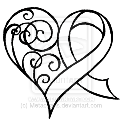 400x392 Breast Cancer Ribbon With Red Hearts Tattoo Tattoo Ideas