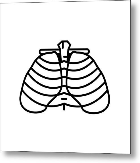 493x572 Human Ribs Icon Isolated On White Background Black Outline Sign