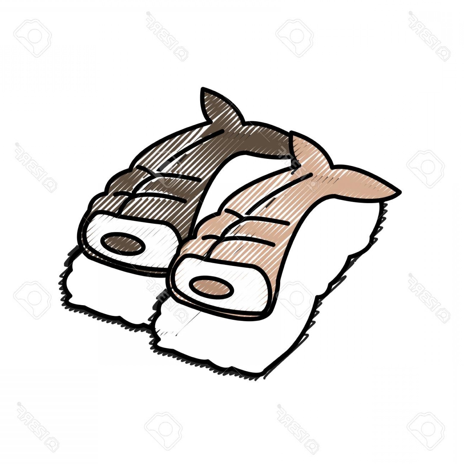 1560x1560 Photostock Vector Drawing Japanese Fish Fresh Nigiri Sushi Rice