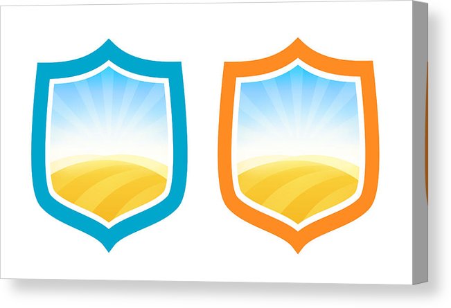 651x445 Shield Badges With Farm Field Of Wheat Canvas Print Canvas Art
