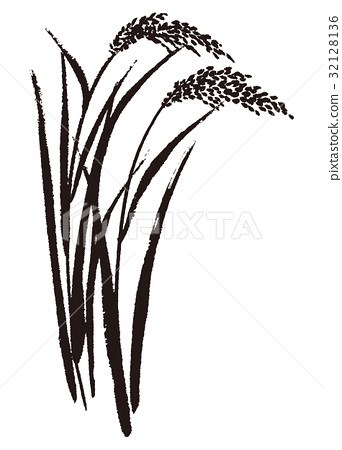 342x450 rice watercolor painting ink painting