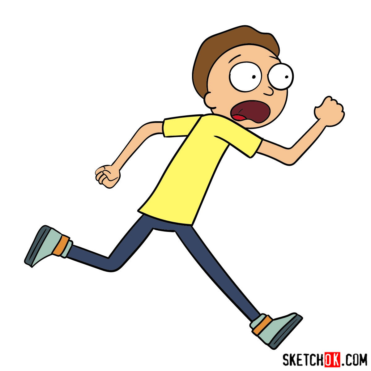 1200x1200 How To Draw Running Morty Smith