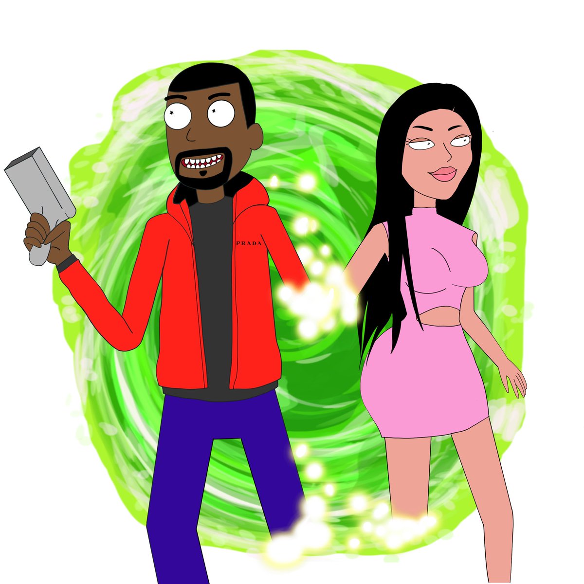 1200x1200 Kanye Tweeted Out Strange 'rick And Morty' Fan Art For Some Reason