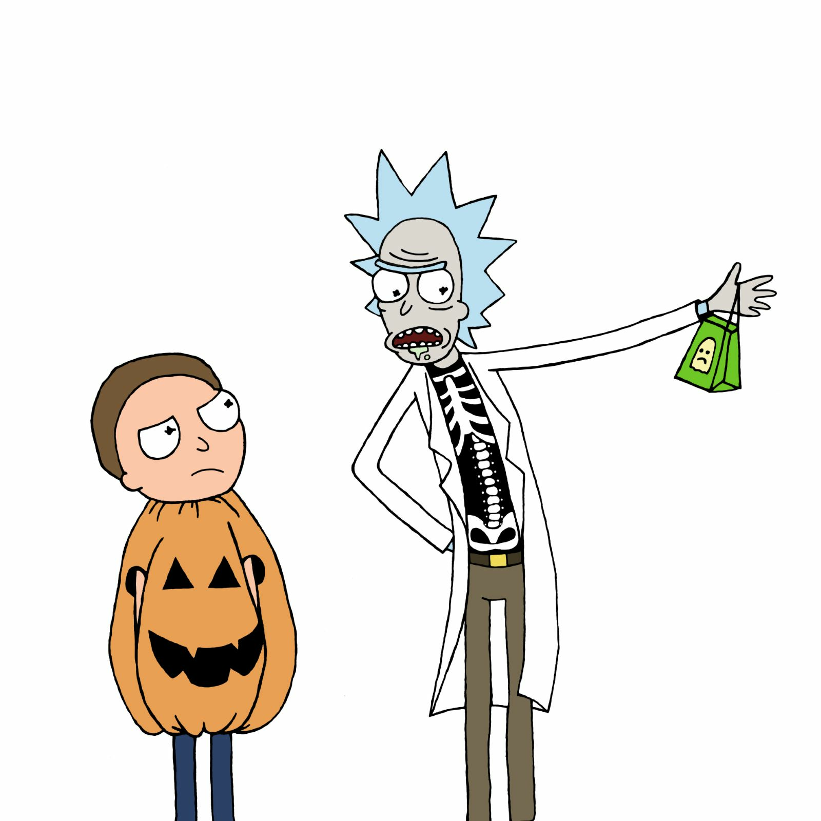1600x1600 My Girlfriend's First Drawing Of Rick And Morty It's Time To Get
