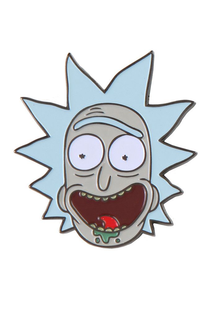 700x1000 rick and morty drunk rick face enamel pin in products