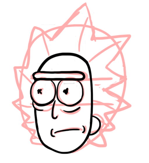 512x560 How To Draw Rick Sanchez Steps