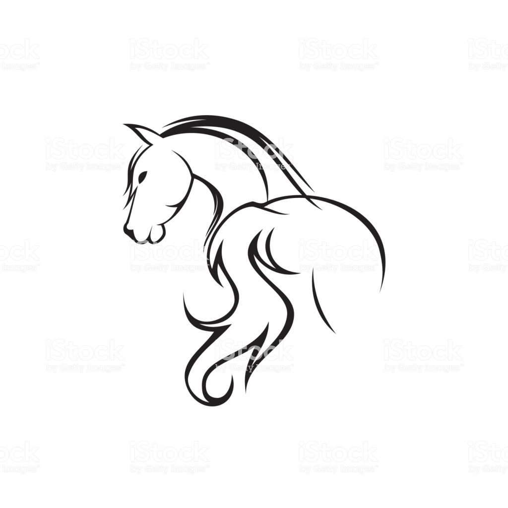 1024x1024 Huge Collection Of 'horse Drawing Black And White' Download More