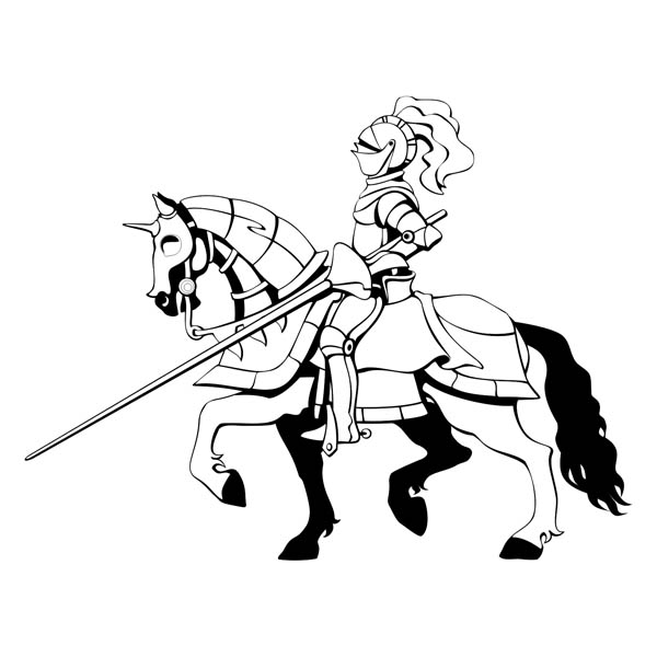 600x600 Knight Ride A Horse Coloring