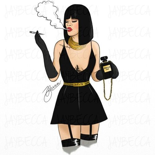 500x500 Draw Of Rihanna Cute Stuff In Art, Rihanna, Dope Art