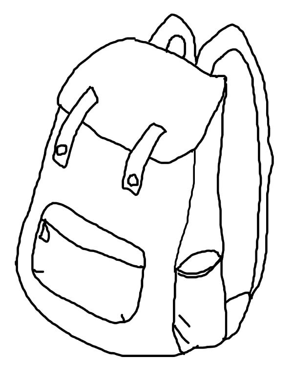 600x776 Backpack Drawing Simple For Free Download