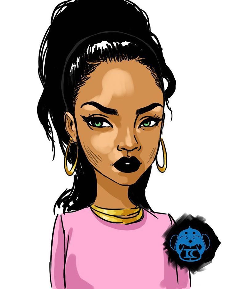 750x937 Rihanna Cartoon Artwork, Illustration