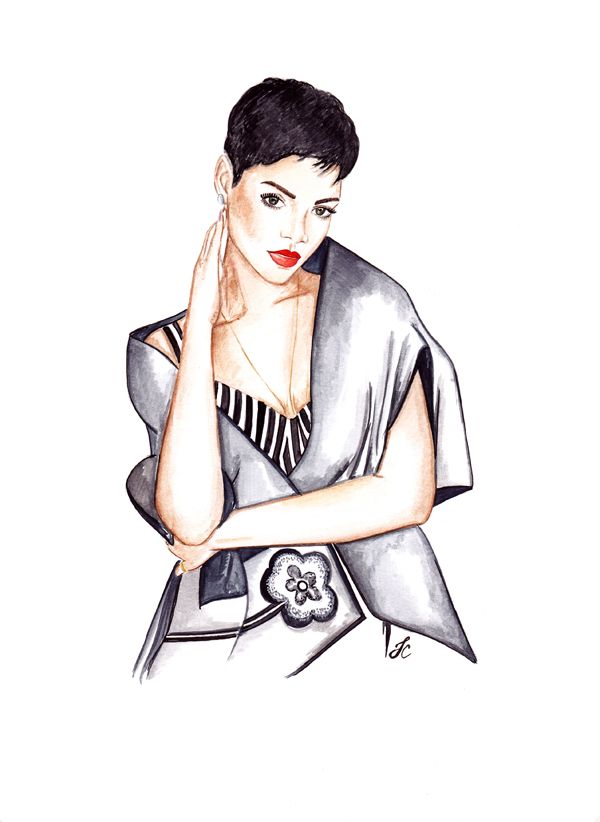 600x822 Rihanna Let's Sketch Fashion Art, Fashion Sketches