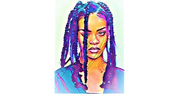 600x350 Rihanna Abstract Drawing Print Poster Hand Drawn Pop