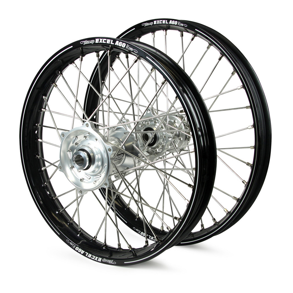 1000x1000 ktm talon excel mx black rims silver hubs wheel set