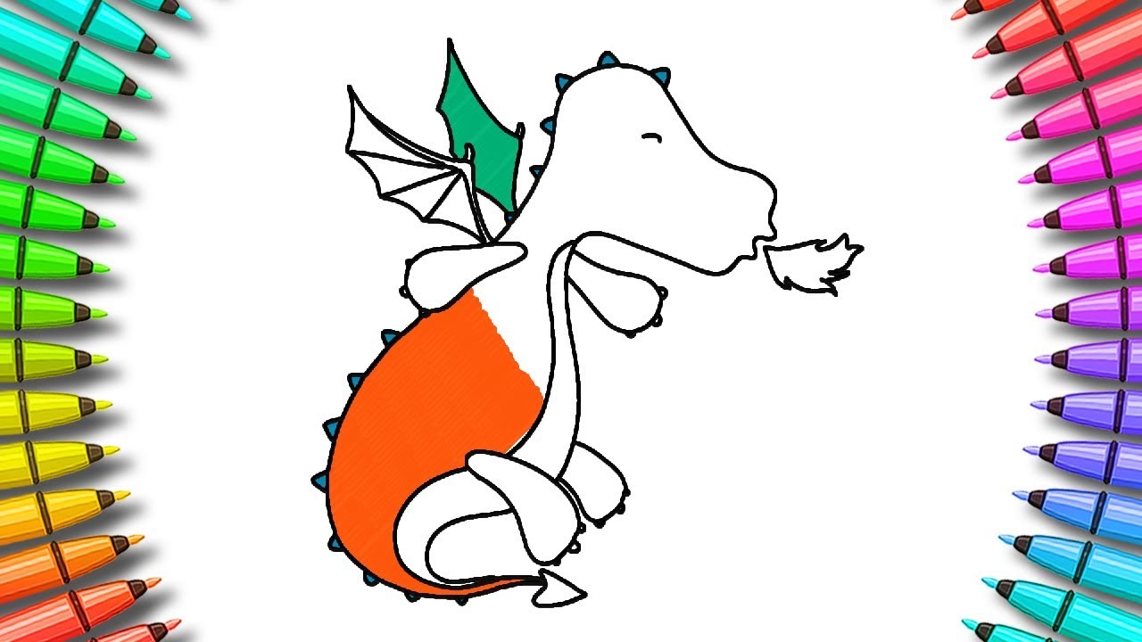 1280x720 How To Color Cute Fire Breathing Dragon Coloring