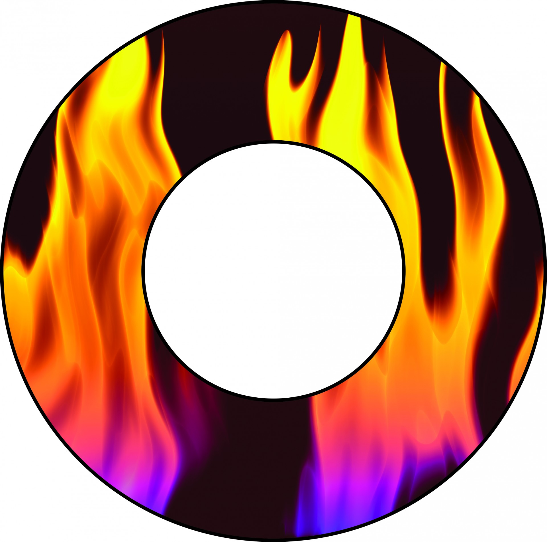 1920x1900 Ring, Flames, Frame, Violet, Yellow