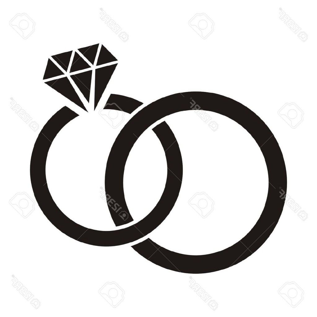 1024x1024 Diamond Ring Clipart Black And White Ring Interlocking Wedding